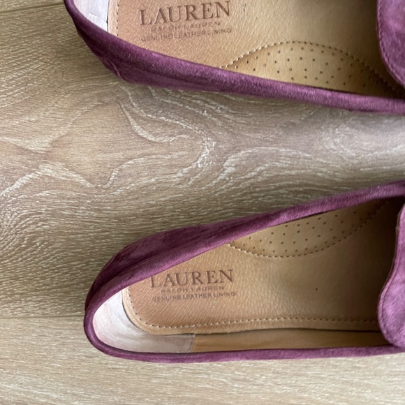 Lauren by Ralph Lauren Flat Suede Loafers in Eggplant - Picture 3 of 9